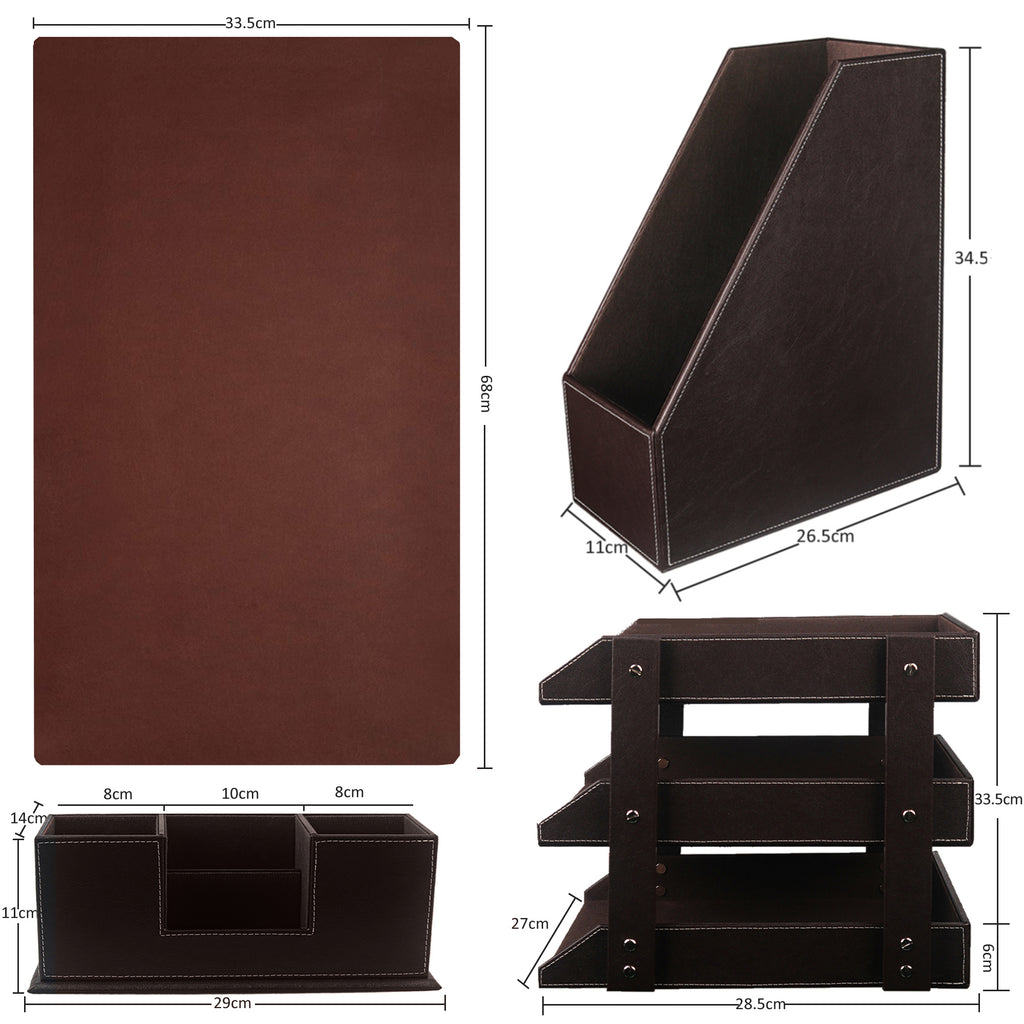 Brown Desk Organizer