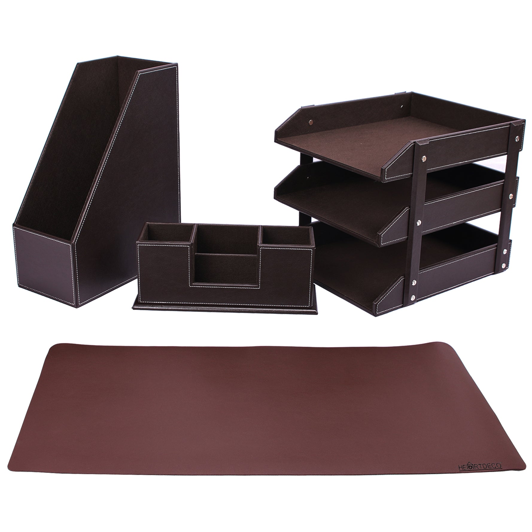 Brown Desk Organizer