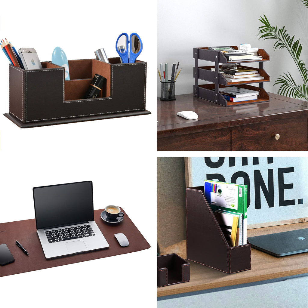 Brown Desk Organizer
